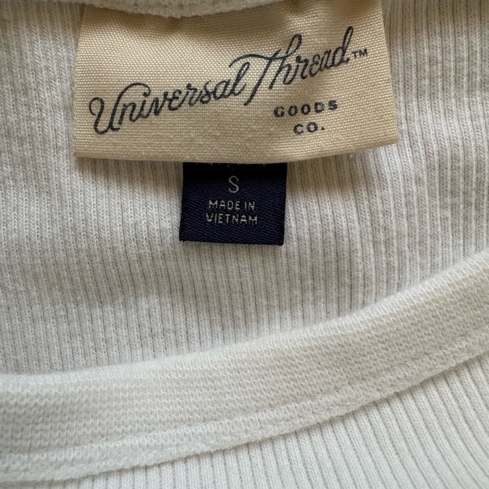 Universal Thread Cream Ribbed Long-Sleeve Top - Picture 2 of 2